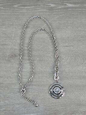 Brighton Grand Prix Silver Crystal Long Retired Pendant Necklace
